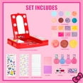 thumbnail image 2 of Hello Kitty and Friends Beauty Vanity Set with Light-Up Mirror, Includes Lip Gloss, Eyeshadow, Blush, Brushes, Nail Polishes, Ages 6+, Battery Not Included, for Gift-Giving, Parties by Townley Girl, 2 of 9