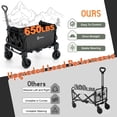 thumbnail image 2 of 2-in-1 Folding Garden & Beach Wagon Cart, Heavy Duty Utility Trolley, Converts to Lounge Chair, All-Terrain Wheels, 2 of 8