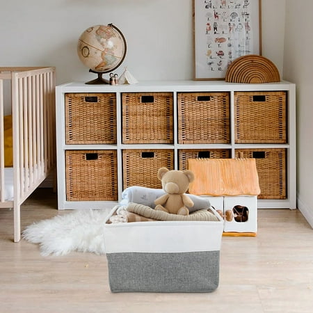 Weloille Simple Cotton Linen Storage Box 1 Pc  No Lid Toy Organizer Household Storage Container for Clothes Accessories