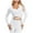 White, variant on Women's V Neck Long Sleeve T Shirt Tie Front Slim Fit Casual Top for Daily Wear with Strap Detail