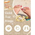 thumbnail image 3 of 3PCS 14K Gold Filled Toe Rings for Women Adjustable Gold Toe Ring Set Open Band Simple/Classic CZ Hawaiian Summer Beach Foot Jewellery, 3 of 7