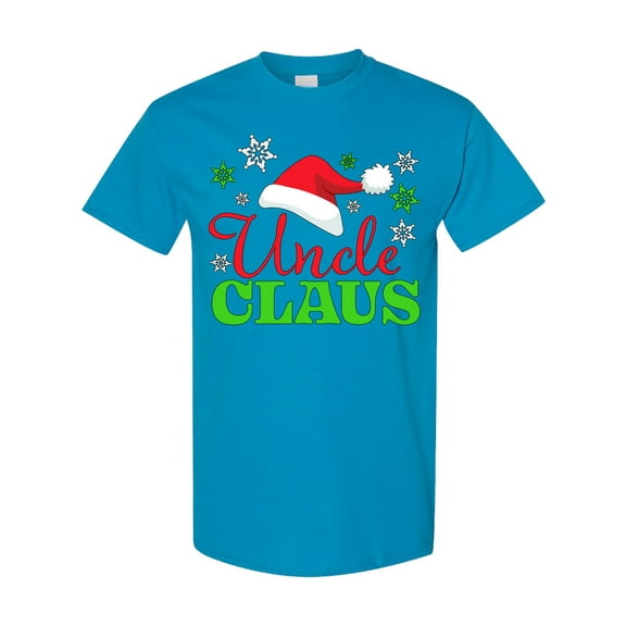 Inktastic Uncle Claus with Christmas Santa Hat and Snowflakes T-Shirt
