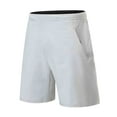 thumbnail image 2 of Mceream Gym Shorts Men Workout Cotton Athletic Shorts with Pockets Elastic Waistband Quick Dry Activewear Shorts Casual Activewear White XXL, 2 of 5
