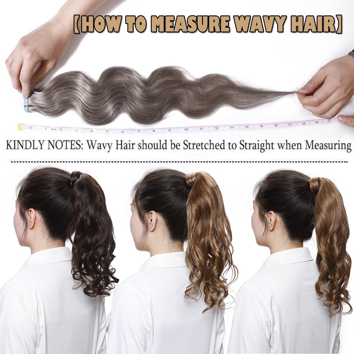 Benehair Clip in Ponytail Hair Extensions Human Hair Ponytail Wrap Around Remy Hair One Piece Human Hair Extensions Jet Black 18inch 90g Body Wave Curly Pony Tail