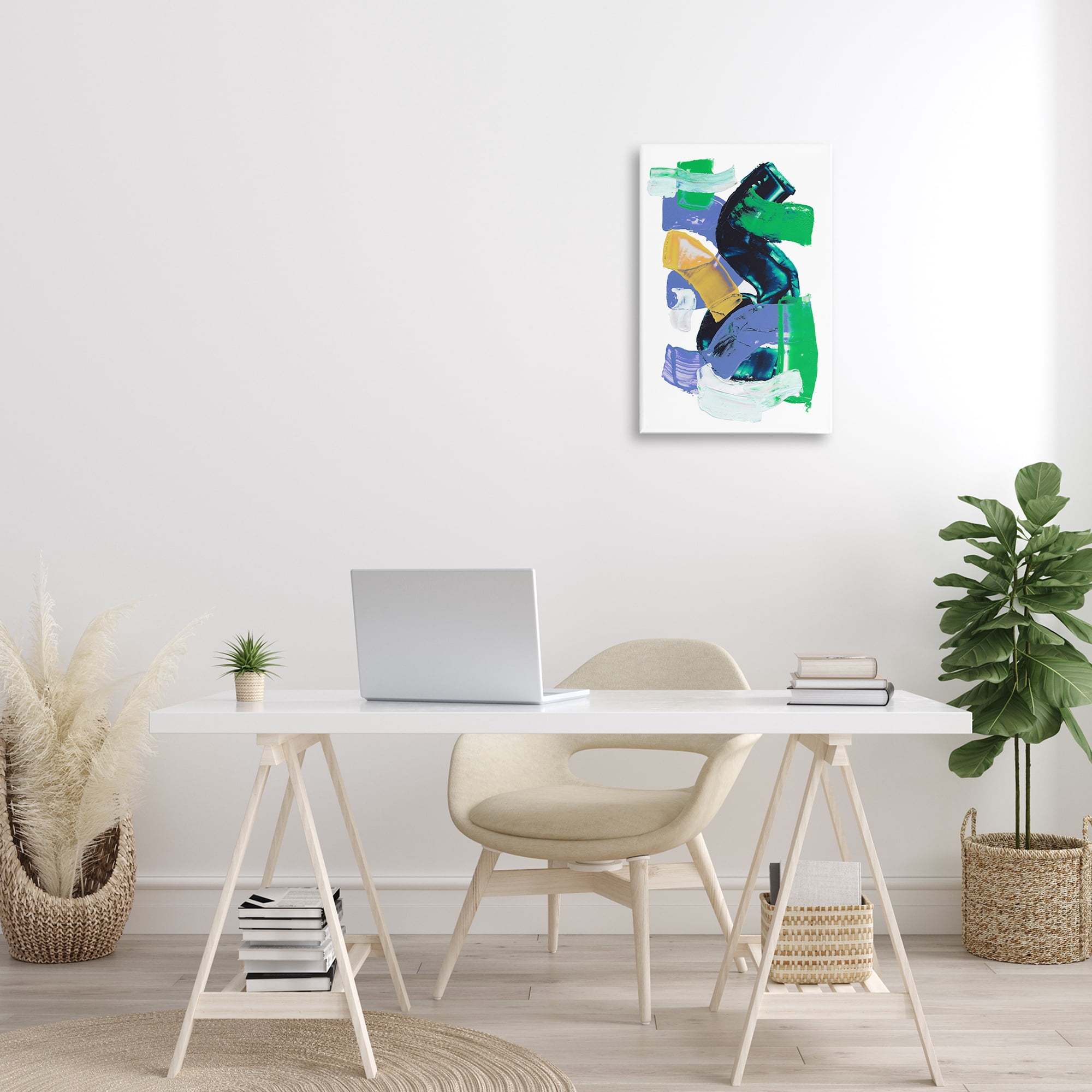 Stupell Industries Expressive Bold Brush Strokes Abstract Painting Gallery Wrapped Canvas Art Print Wall Art, 16 x 24