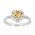 thumbnail image 2 of 5 MM Heart Shape Citrine 925 Sterling Silver Solitaire Women's Mother's Day Gift Ring, 2 of 7