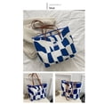 thumbnail image 4 of SAYOO Bolso de hombro con patrón geométrico para mujer, bolsos con botones magnéticos de alta capacidad, bolso de lona de viaje SAYOO  casual, 4 of 9