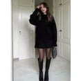 thumbnail image 5 of Women Sweater Skirt Sets 2 Pieces Outfits Loose Fit Pullover Sweater Knitted Mini Skirt Black XL, 5 of 7
