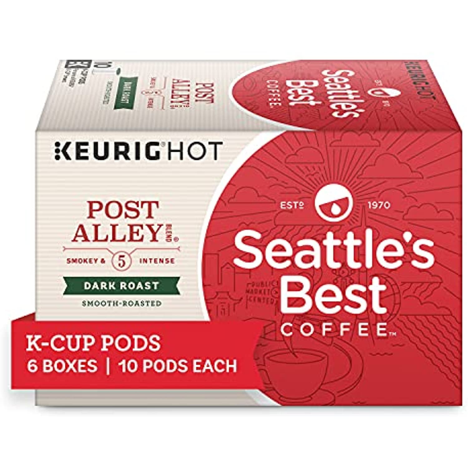 Seattles Best Coffee Post Alley Blend Dark Roast KCup Pods 6 Boxes
