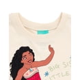 thumbnail image 5 of Disney Moana Toddler Girls' Graphic Top and Mesh Shorts 2-Piece Set Off-White and Green Moana, 5 of 6