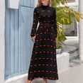 thumbnail image 3 of Geometric pattern native seamless w/ red diamond shapes- Design: VDX-Centric 004 (dark) by The Raumier Long Dress, 3 of 4
