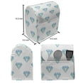 thumbnail image 4 of Turquoise Blue Stand Mixer Cover, Pattern of Diamond Motif with Geometric Elements, Kitchen Appliance Organizer Bag Cover with Pockets, 5 Quarts, Turquoise Pale Blue, by Ambesonne, 4 of 4