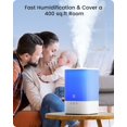 thumbnail image 4 of Esemoil - Humidificadores inteligentes para recámara, habitación grande, humidificadores de niebla fría para bebé, relleno superior de 3.5 L y difusor ultrasónico de aire de 28 dB silencioso, 40 H con, 4 of 5