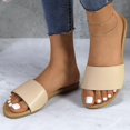 thumbnail image 2 of GJPBGK Women's Flat Slide Sandals Open Toe One-Band Summer Slip-On Shoes for Beach, Travel & Casual Outfits, 2 of 6