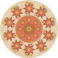 thumbnail image 1 of Ahgly Company Machine Washable Indoor Round Transitional Khaki Gold Area Rugs, 3' Round, 1 of 7