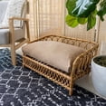 thumbnail image 6 of THE LICKER STORE Elevated 27.5" x 17" Bohemian Handwoven Rattan Pet Daybed with Machine-Washable Cushion, Natural, DBD1005A, 6 of 9