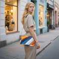 thumbnail image 7 of FORMRS Women Crossbody Purse with Chain Strap Vegan Leather Shoulder Handbag, Orange Abstract Wavy, 7 of 7