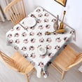 thumbnail image 2 of White Cow Bow Pattern Square Tablecloth,Waterproof Square Table Cover,Wipeable Spillproof Washable Table Cover for Home Kitchen Party Decor 42"X42"(107x107cm), 2 of 6