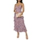 thumbnail image 3 of Lucakuins - Vestido largo para mujer, con estampado floral, cuello en V, con volantes escalonados, sin mangas, camisola para ropa de calle Lucakuins moda, 3 of 9