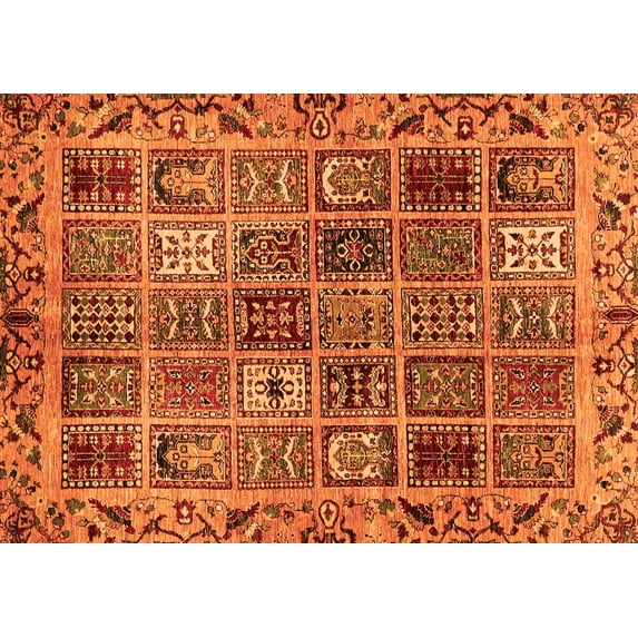 Ahgly Company Indoor Rectangle Abstract Orange Modern Area Rugs, 3' x 5'