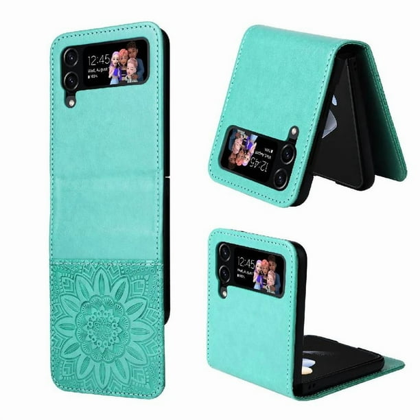 Funda tipo cartera GANGXUN para Samsung Galaxy Z Flip 4 , diseño girasol, cuero PU, soporte, cierre magnético, tarjetero