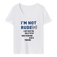 thumbnail image 1 of Camiseta para mujer jinwen con cuello redondo ropa deportiva ropa de calle trajes de verano básica XL, 1 of 8