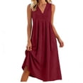 thumbnail image 5 of Aboser Womens Summer Tank Dresses with Pockets Breathable Cotton Linen Sundress Flowy A Line Beach Dress Loose Fit Casual Sleeveless Dresses, 5 of 6