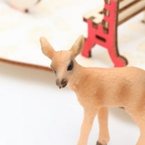 Worgeous  2 Pcs Christmas Reindeer Figurines Animal Small Woodland Animals The Toddler