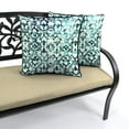 thumbnail image 4 of Jordan Manufacturing 16" x 16" Blue Watercolor Lattice Square Knife Edge Outdoor Throw Pillow with Welt, 4 of 10