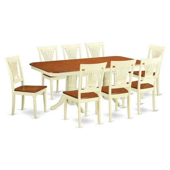 Pemberly Row 9-piece Wood Dining Table and Chair Set in Cherry