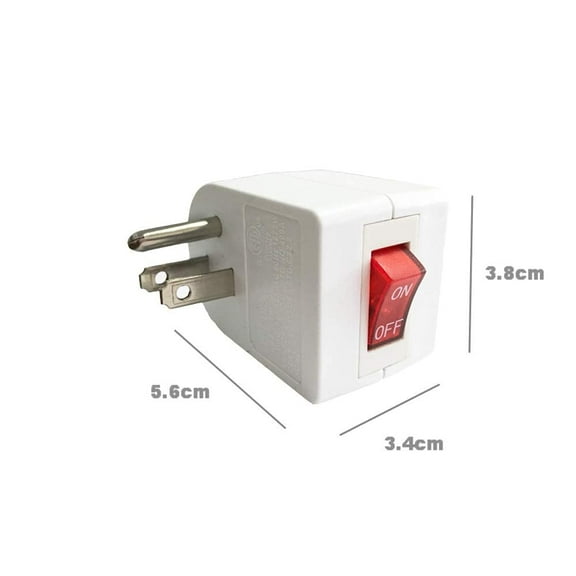 GHRTGR-Oviitech 4 Pack Grounded Outlet Wall Tap Adapter with On/Off Power SwitchSingle Outlet with Switch in White