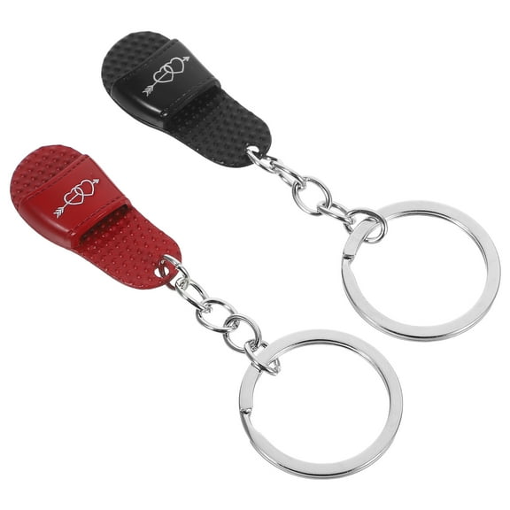 FRCOLOR 2pcs Mini Slipper Keychain 3D Shoe Key Ring Metal Keyring for Keys Backpack Purse Car Accessories Funny Pendant Decor Novelty Keychains
