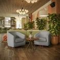 thumbnail image 6 of BizChair Traditional Polyurethane Foam Steel Swivel Armchair, Gray, 6 of 14