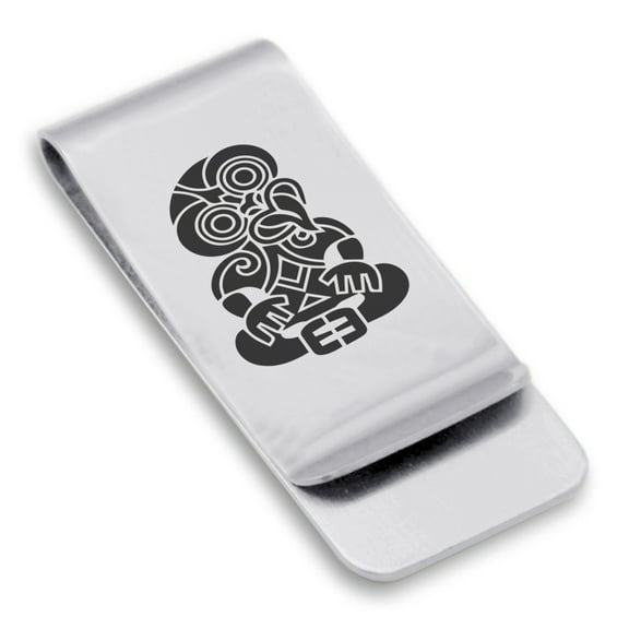 Stainless Steel Hei Tiki Maori Symbol Classic Slim Money Clip Credit Card Holder