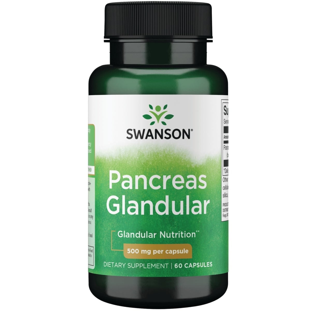Swanson Raw Pancreas Glandular 500 mg 60 Capsules