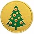 thumbnail image 3 of PaperDirect Christmas Tree Embossed Gold Foil Seals, 48 Count, 3 of 3