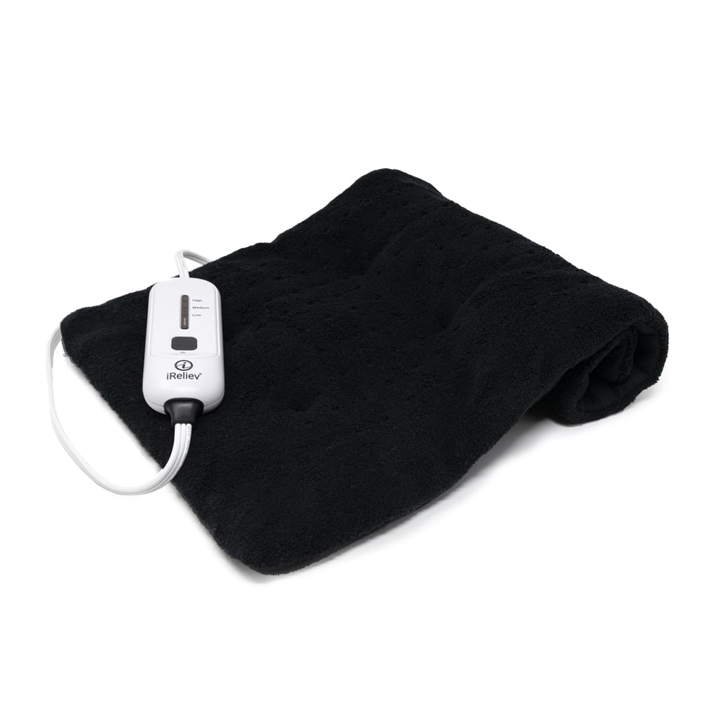 iReliev Weighted Moist/Dry Heating Pad for Pain Relief and Cramps | 3 Electric Heat Settings