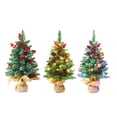 thumbnail image 4 of 24 Inches Mini Christmas Trees Battery Operated Artificial Prelit Tabletop Christmas Tree with Warm Lamp String Light Berries Pine Cone Ornaments for Dining Table Desk Home Holiday Decorations, 4 of 6