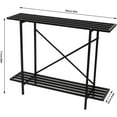 thumbnail image 6 of 2 Tier Metal Sturdy Plant Stand, Narrow Plant Stand, Plant Stand for Living Room, Foyer, Study, Flower Room, Garden, Balcony, 220.46 LBS Capacity, Black 37.4*11.81*4.72in, 6 of 9