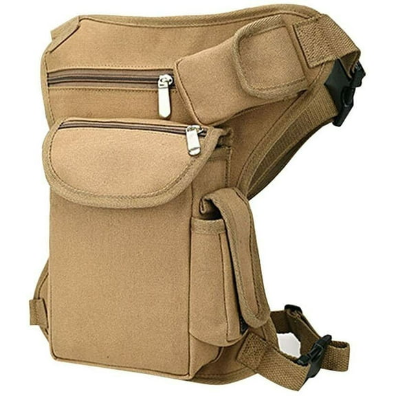 Hinsper Canvas Sports Racing Drop Leg Bag Tactical Waist Bag - Khaki