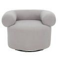 thumbnail image 5 of SAFAVIEH Couture Sadie Modern Faux Lamb Wool Solid Swivel Accent Chair, Light Grey, 5 of 14