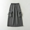 thumbnail image 2 of Annhoo Cargo Skirts for Women Drawstring Elastic Waist Midi Skirts Quick Dry Casual A Line Skirt with Pockets, 2 of 6