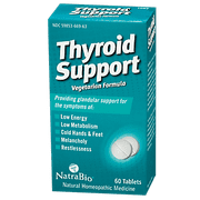 NatraBio Thyroid Support Homeopathic Tablets | May Temporarily Help Relieve Low Energy & Metabolism, Melancholy & Restlessness | Quick Dissolve | 60ct