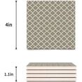 thumbnail image 3 of FMSHPON Modern Moroccan Geometric Pattern Brown Set of 4 Coaster for Drinks, Absorbent Ceramic Stone Coasters Cup Mat with Cork Base for Home Kitchen Room Coffee Table Bar Decor, 3 of 4