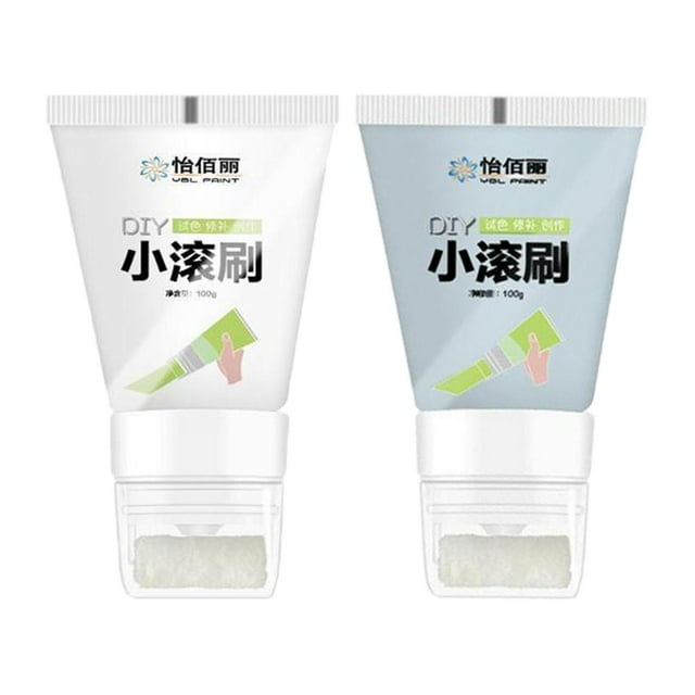 Rodillo para Paneles de Yeso de 2x 100G, Suministros Rodantes para Protección de Paredes, Cepillo de Yeso, Cubierta Sucia para Reparar Manchas, Blanco Color Azul