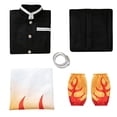 thumbnail image 3 of Demon Slayer Rengoku Kyoujurou Cosplay Party Costume Outfits Halloween Party Anime Set Gifts3XL, 3 of 5