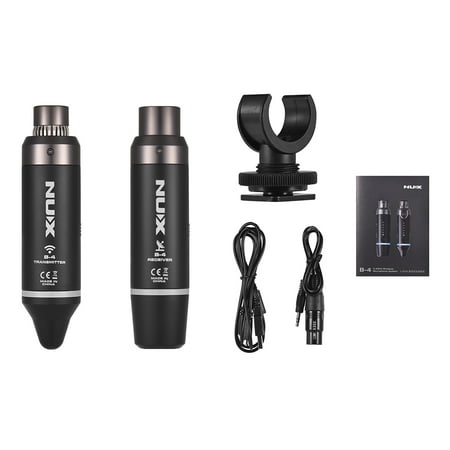 NUX B-4 2.4G Wireless Microphone Mic System 6 Channels XLR Connection Built-in Rechargeable Lithium