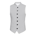 thumbnail image 4 of OOOUM Kids Vest Corduroy Stand Collar Button Down Tailored Pockets Waistcoat Formal School Festival Gentleman Jacket,6-7 Years, 4 of 5