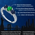 thumbnail image 2 of Gem Stone King 1.92 Ct Oval Green Nano Emerald Blue Sapphire 925 Sterling Silver Ring (Size 6), 2 of 6