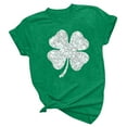 thumbnail image 5 of POTETI St Pattys Day Tops Women,Female Short Sleeve Crew Neck Irish Shamrock Print Shirt, 5 of 5